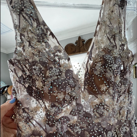 New - Crystal Embellished Embroidered Floral Gown Style 20131 - NWT - Picture 15 of 17